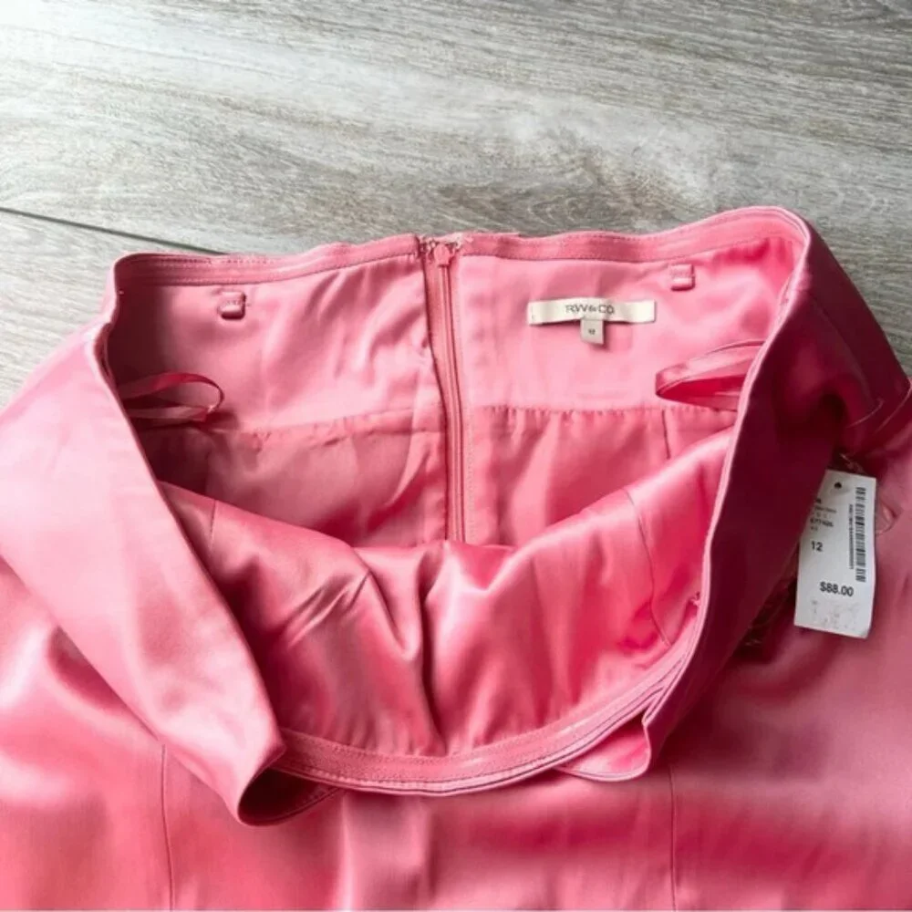 NWT RW&CO Pink Satin Evening Dress - Picture 8 of 15